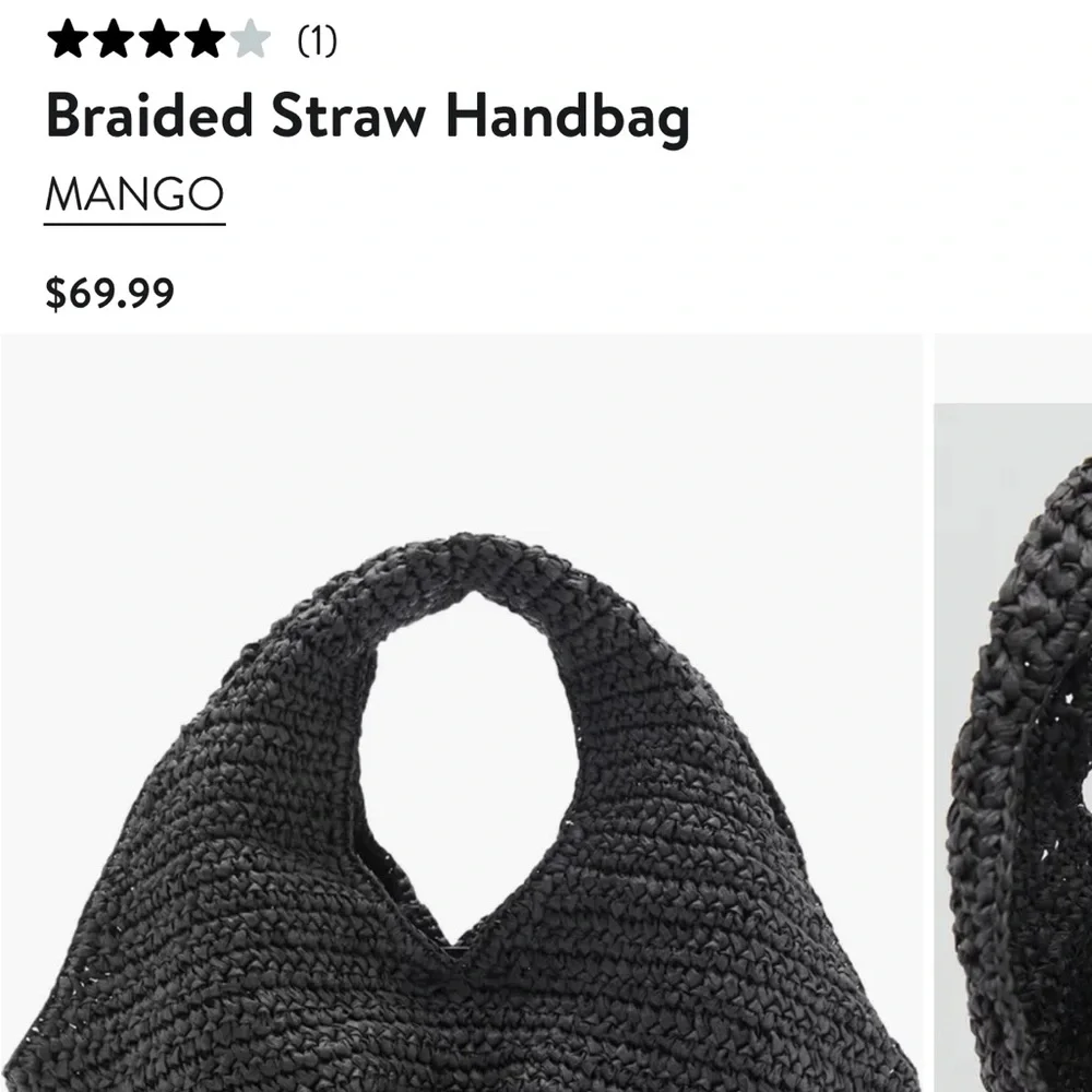 NWT Mango Black Woven Hobo Bag